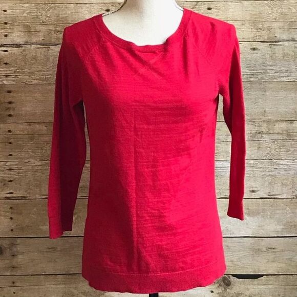 TALBOTS  RED CASUAL CLASSIC COTTON  CREW NECK EVERYDAY WEAR SWEATER SIZE SMALL - Picture 2 of 4